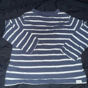 GAP Navy and White Striped Long-Sleeve Kids Top